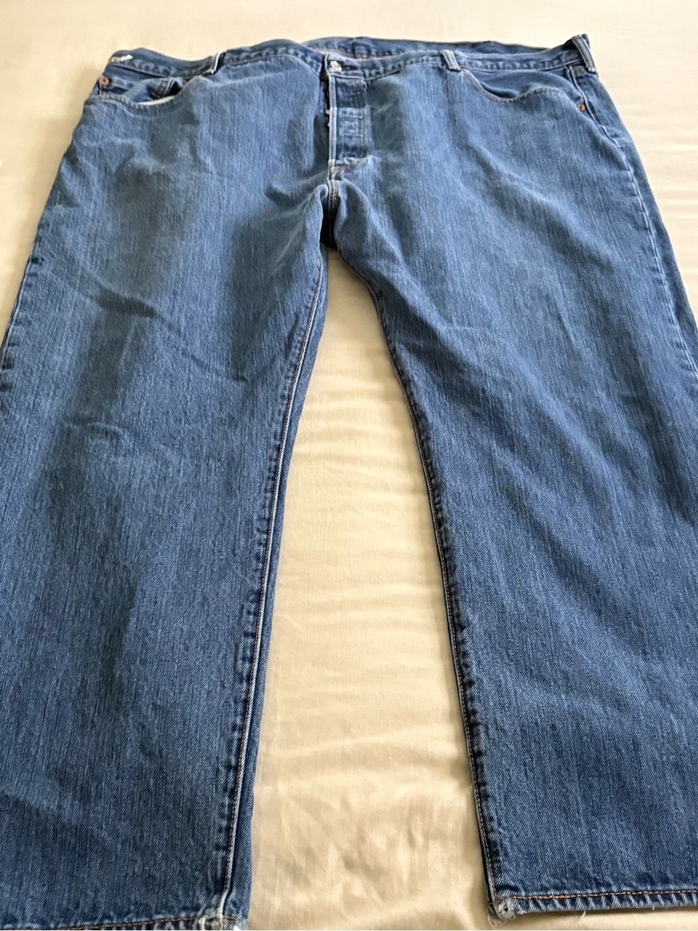 Levi's 501 Original Fit Jeans Men's 48x30 Blue Denim Button Fly Big & Tall